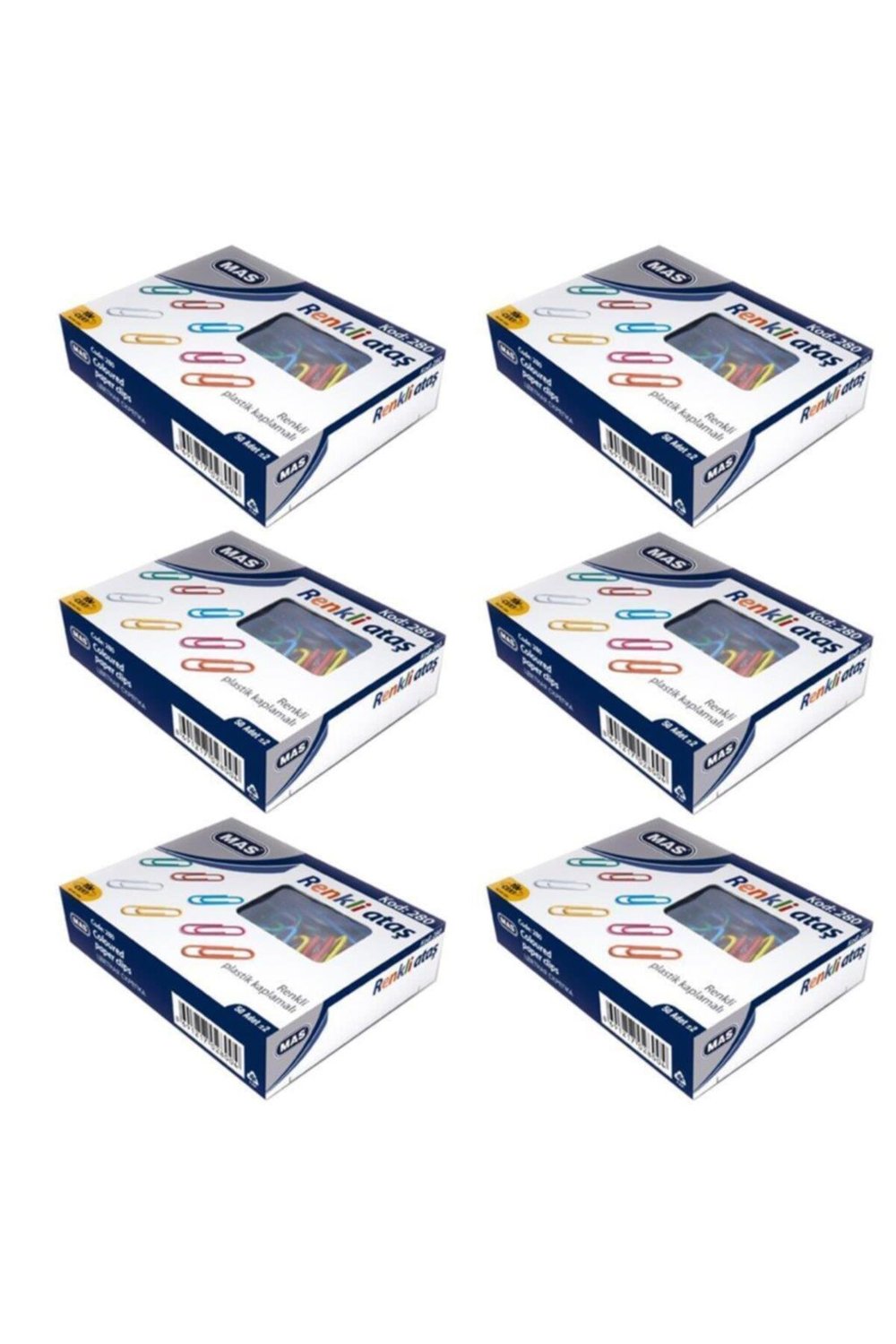 280 Pls Renkli Ataç ( Pvc Kaplı ) 28 Mm 6 Adet