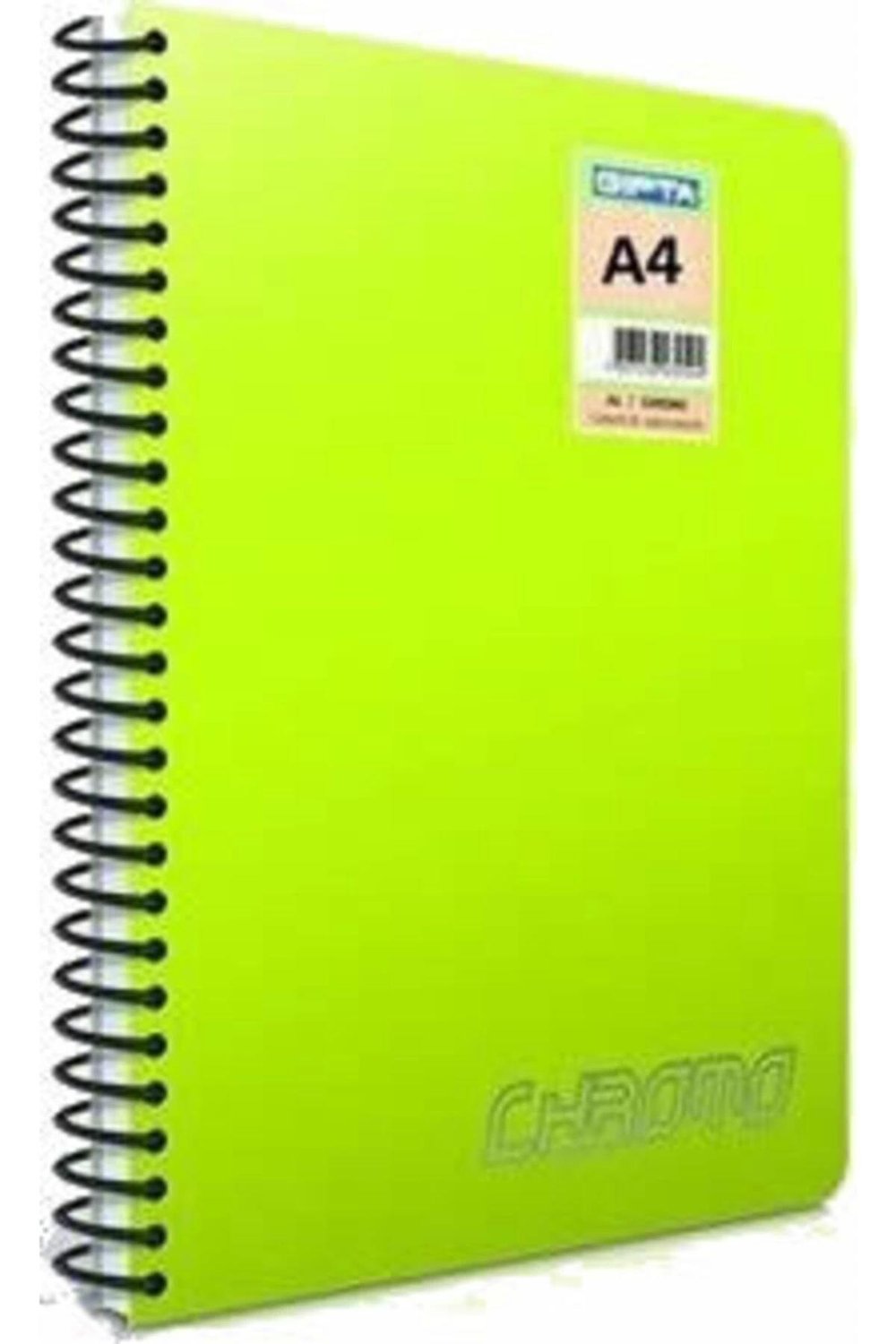 A4 140 Yaprak Çizgili Chromo Spiralli Plastil Kapaklı Defter