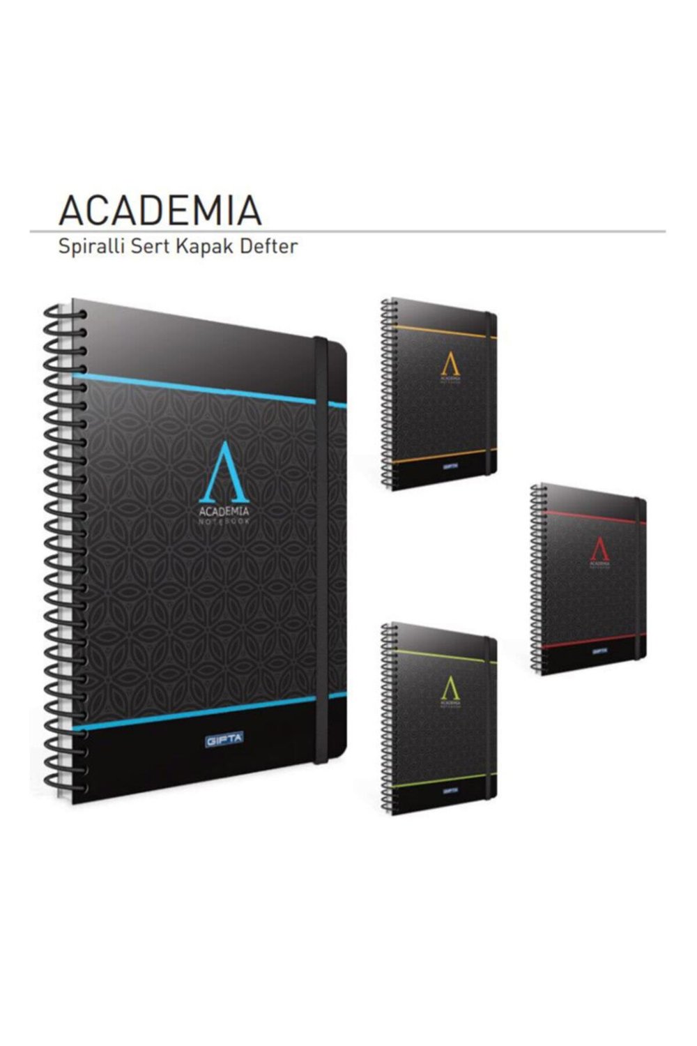Academıa Spiralli Sert Kapak 17x24 120 Yaprak Çizgili Defter 3775