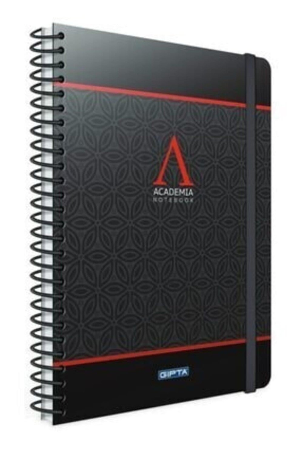 Academia Spiralli Siyah Kırmızı Sert Kapak 120 Yaprak 17x24 Çizgili Defter