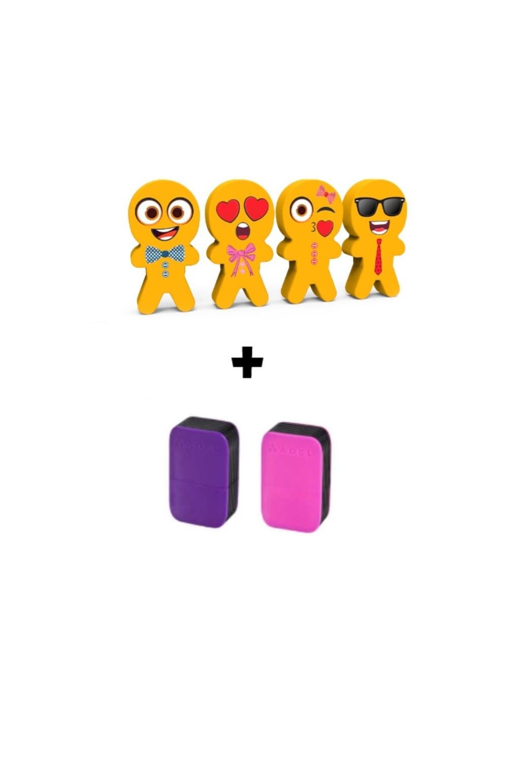 ART.57 FUNNY FACE SERİSİ 4 ADET SİLGİ VE 2 ADET PRIME KALEMTRAŞ SETİ (KIZ ÖĞRENCİ )