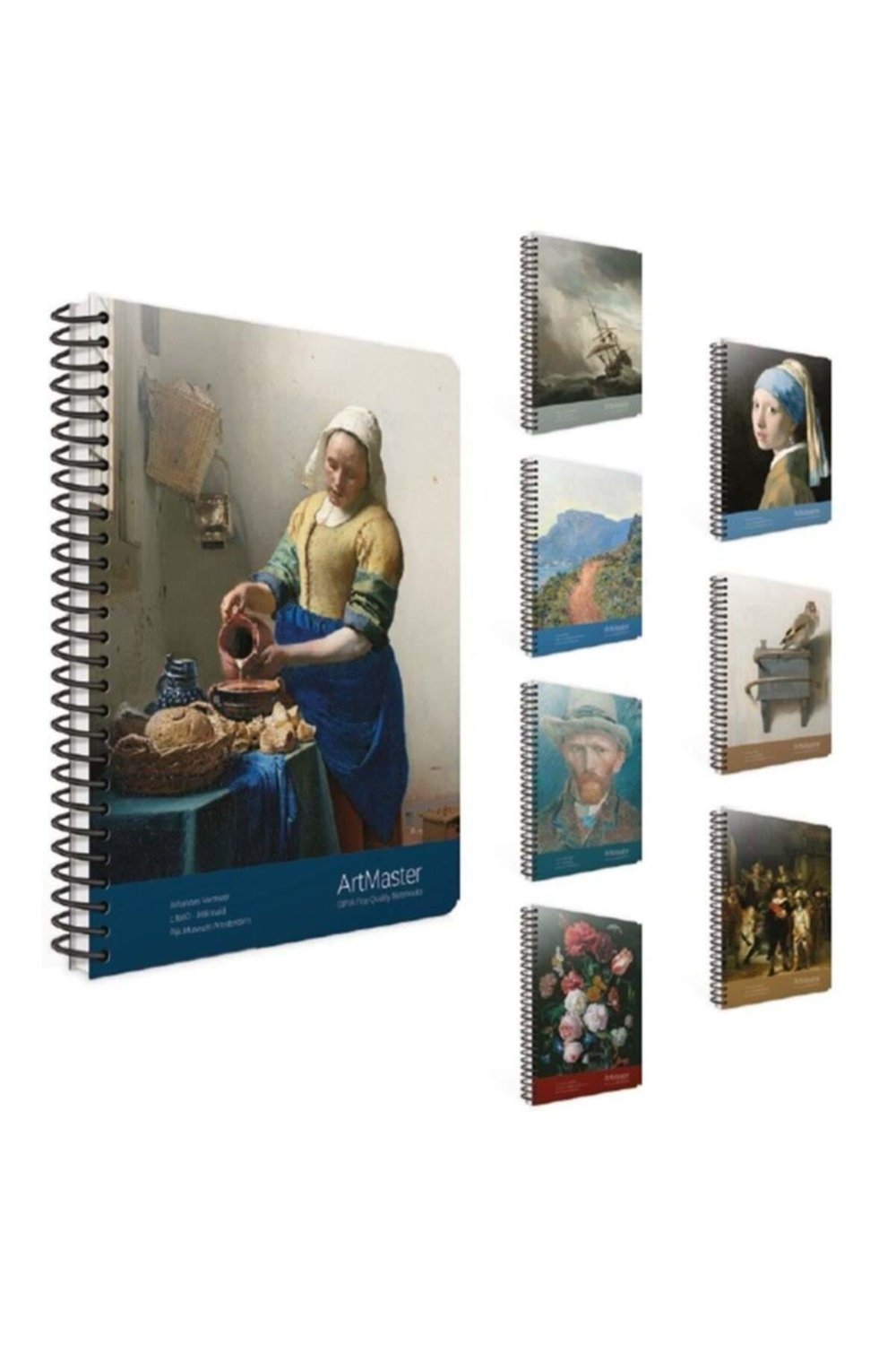 Art Master Spiralli Karton Kapak Defter 19x26cm 100 Yaprak Kareli 3661 12 Li Paket