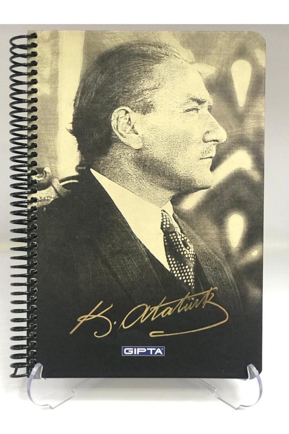Atatürk Telli Sert Kapak Defter 17x24 100 Yaprak Kareli