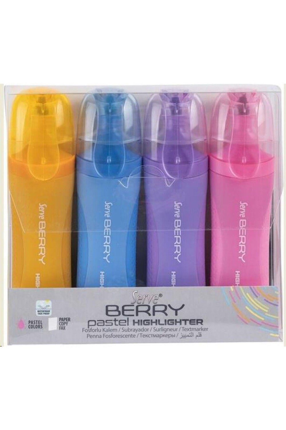 Berry Fosforlu Kalem Pastel 4lü Set Sv-brfkp4