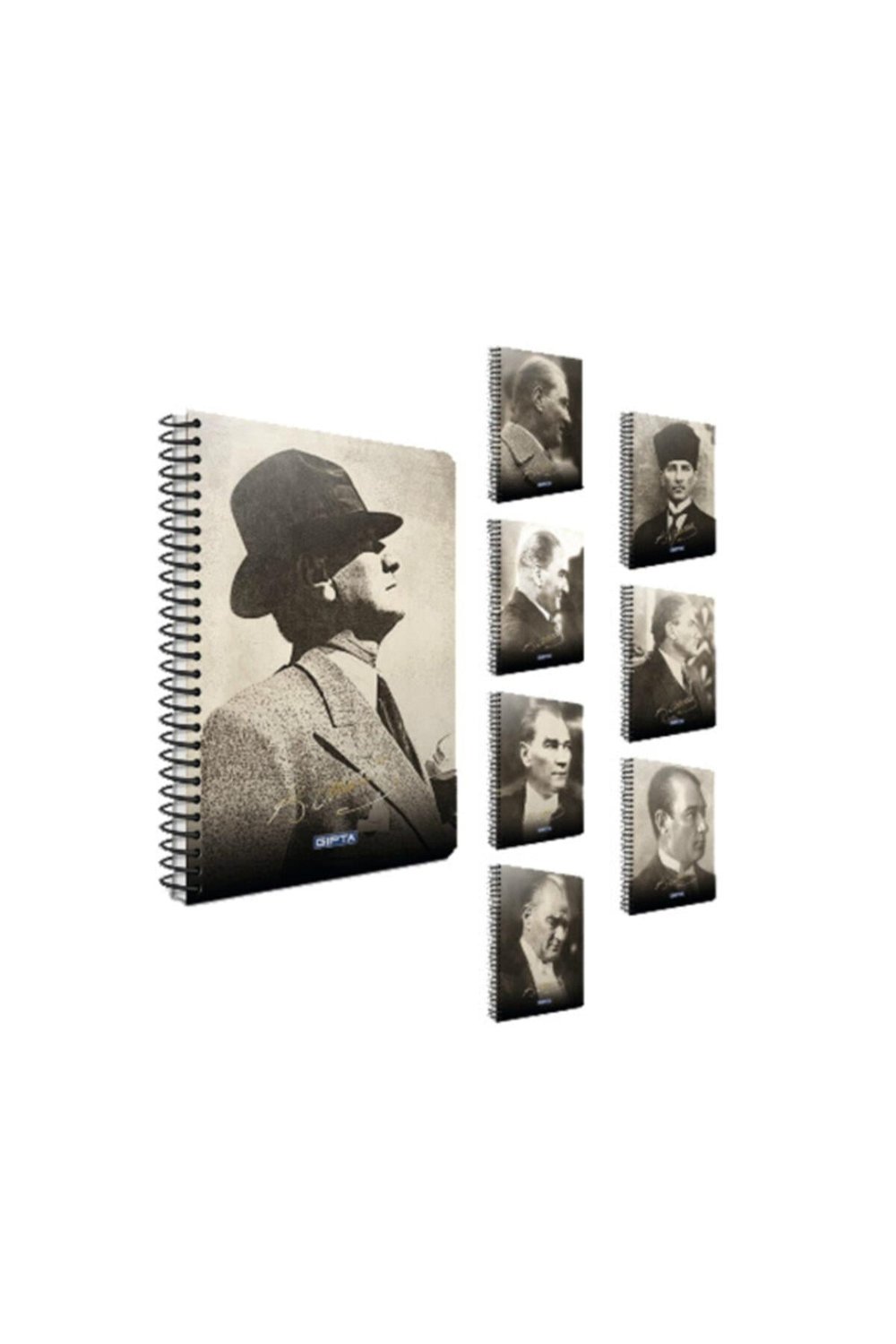 Beyaz Atatürk Baskılı Sert Kapaklı Defter 17x24 100-4