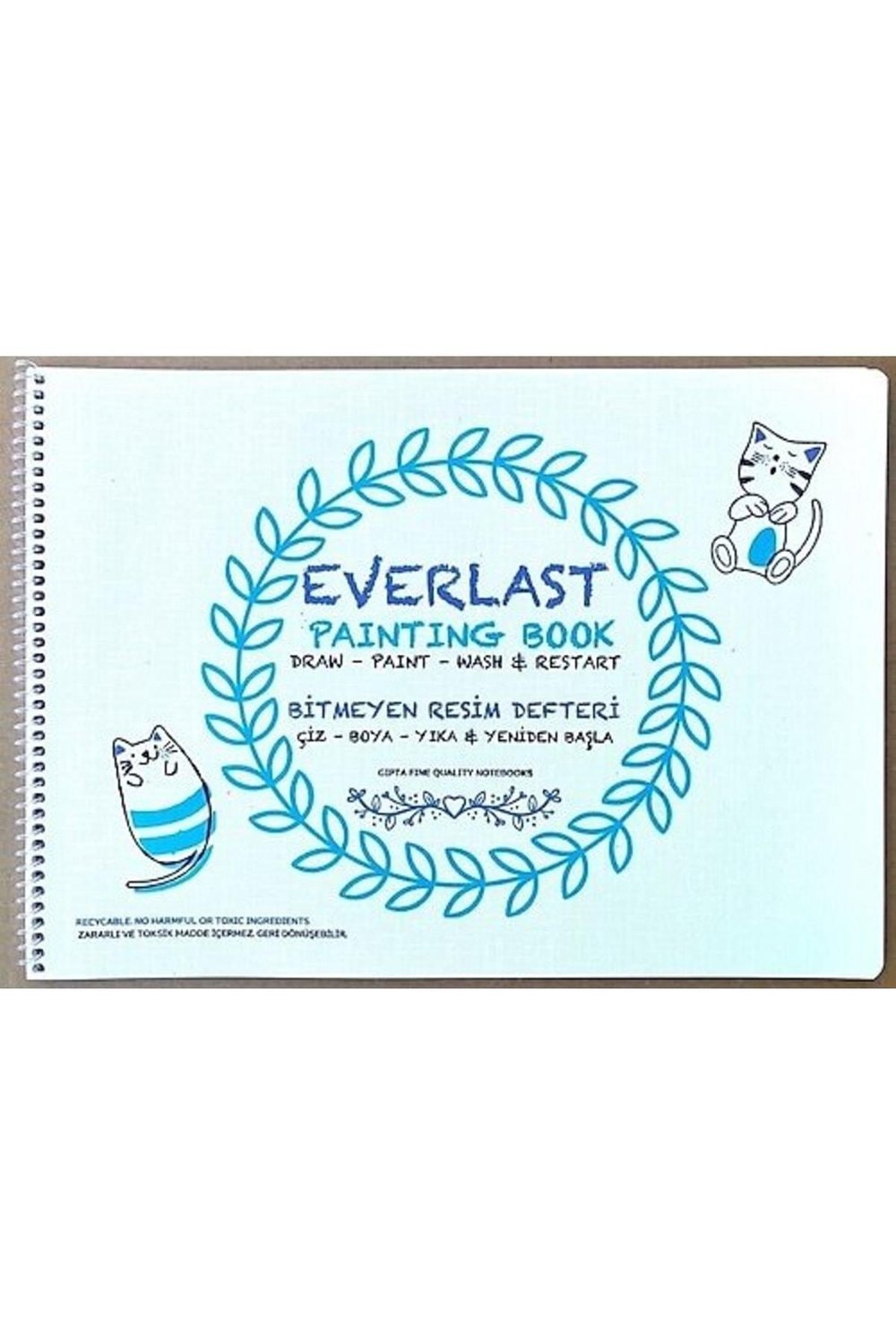 Bitmeyen Resim Defteri Plastik Kapak Spiralli 25x35 4 Yp Everlast