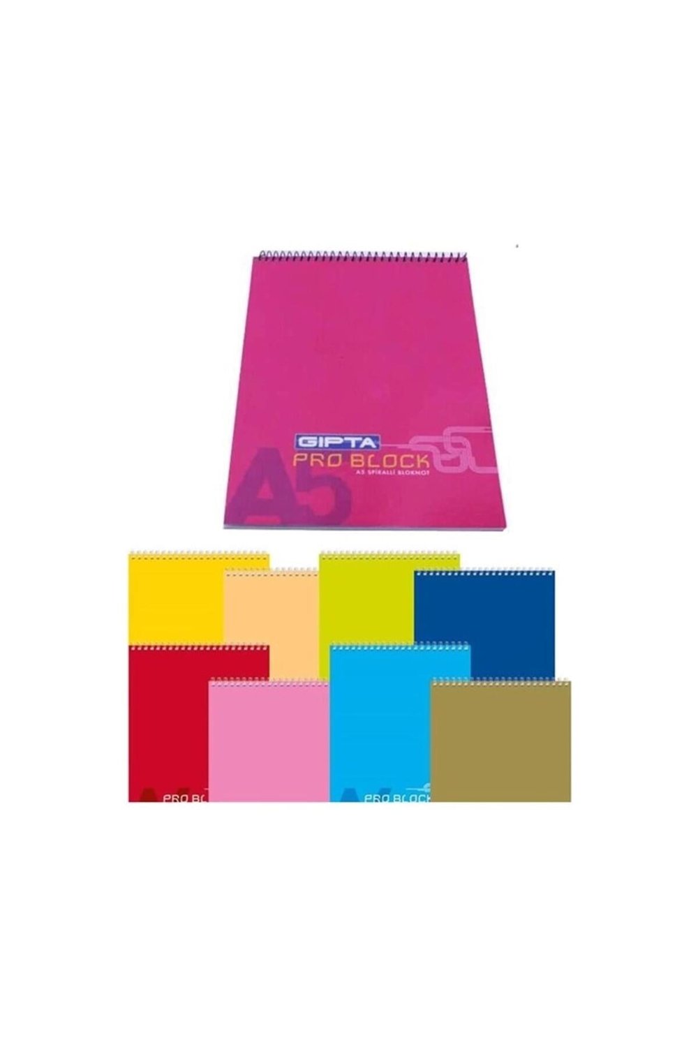 Bloknot Pro-Block Spiralli Karton Kapak Kareli 40 Yaprak A5 (12 Li Paket)