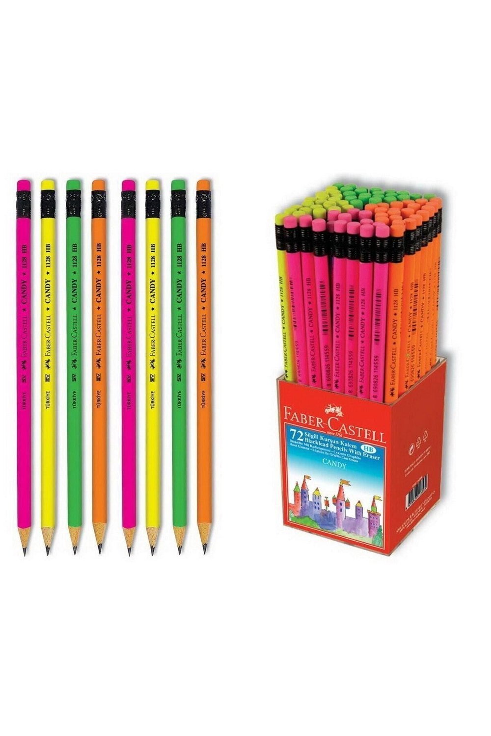 Candy Silgili Yuvarlak Kurşun Kalem 72 Li Paket (5244112800)