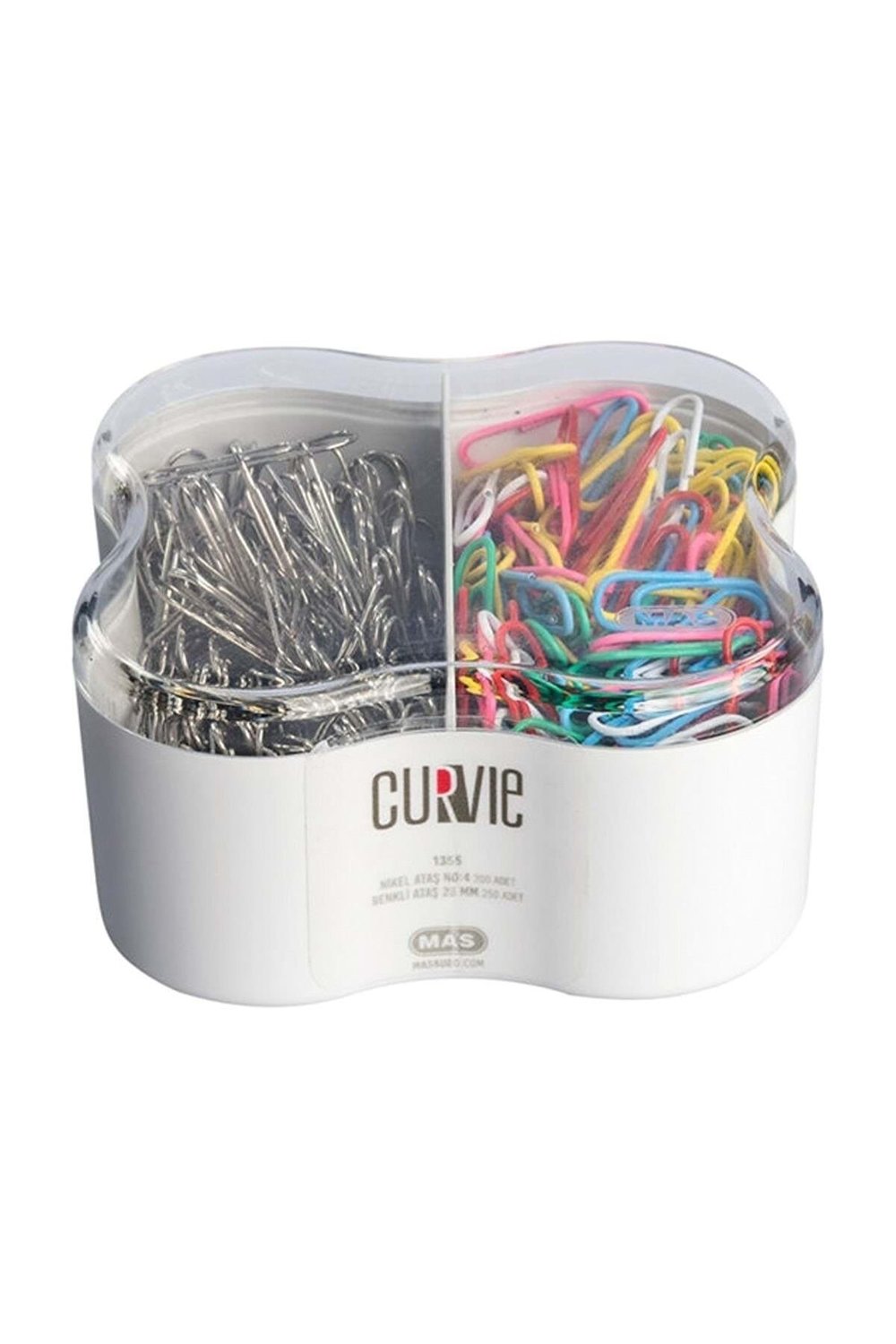 Curvie Nikel Ataş No:4 200 Adet + Renkli Ataş 28mm 250 Adet 1355