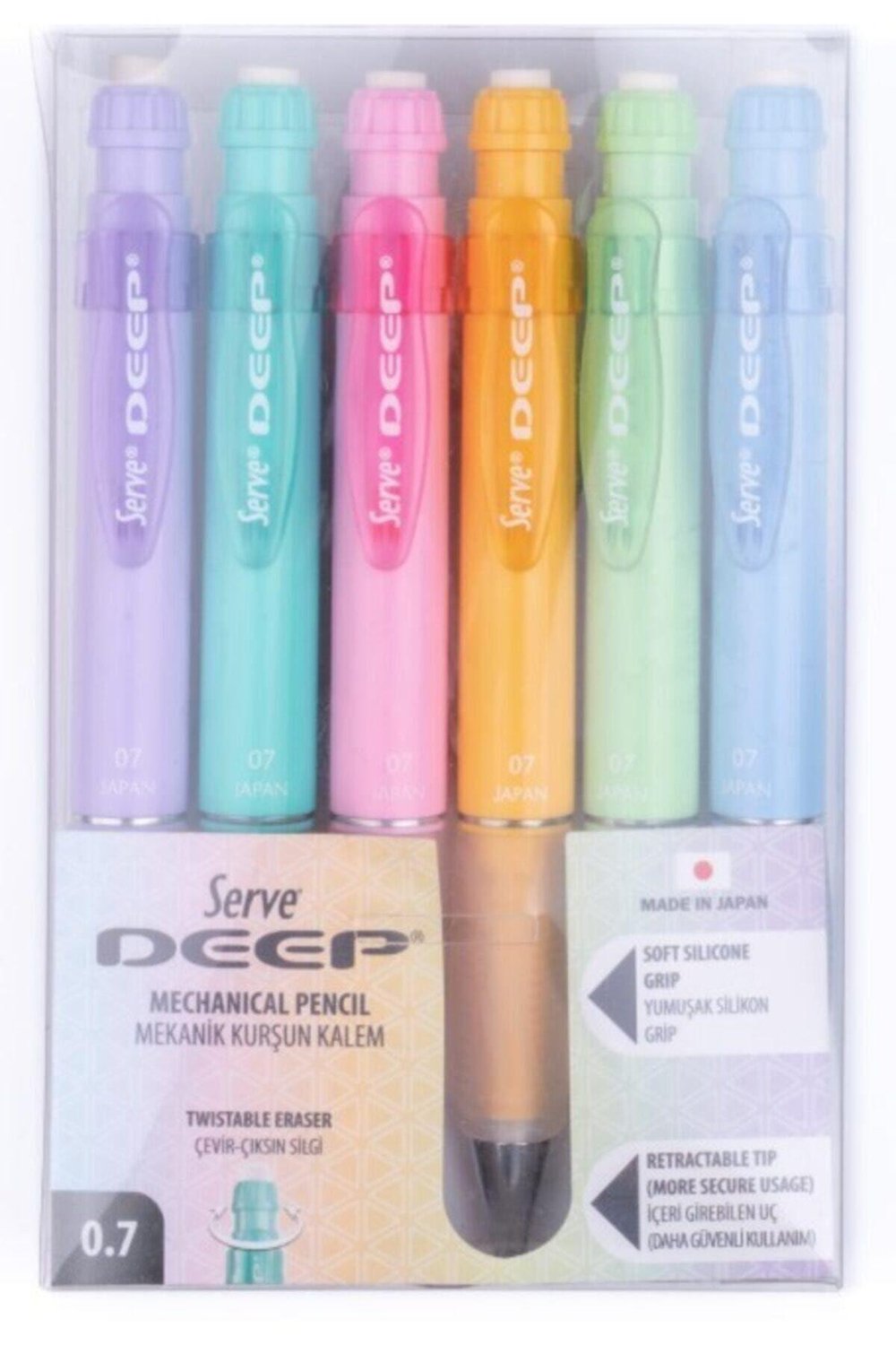 Deep 0.7 Mm Mekanik Kurşun Kalem Pastel 6'lı Set