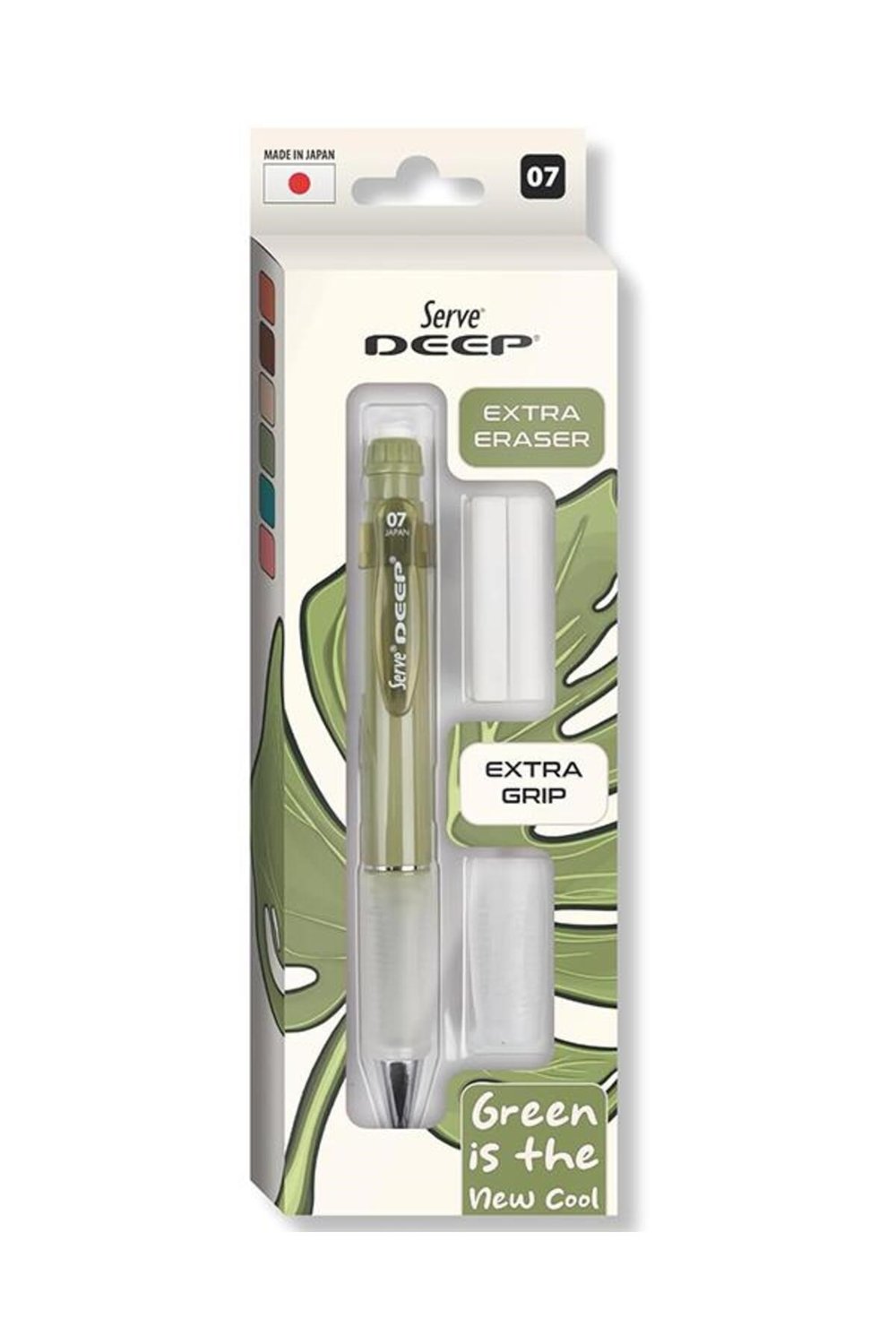 Deep Mekanik Kurşun Kalem 07mm ve Silgi Yedekli Set Yaprak Yeşili