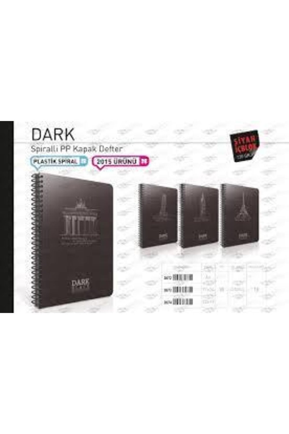 Defter Dark 17x24 50 Yp Siyah Çizgisiz 2673 / Gıpta