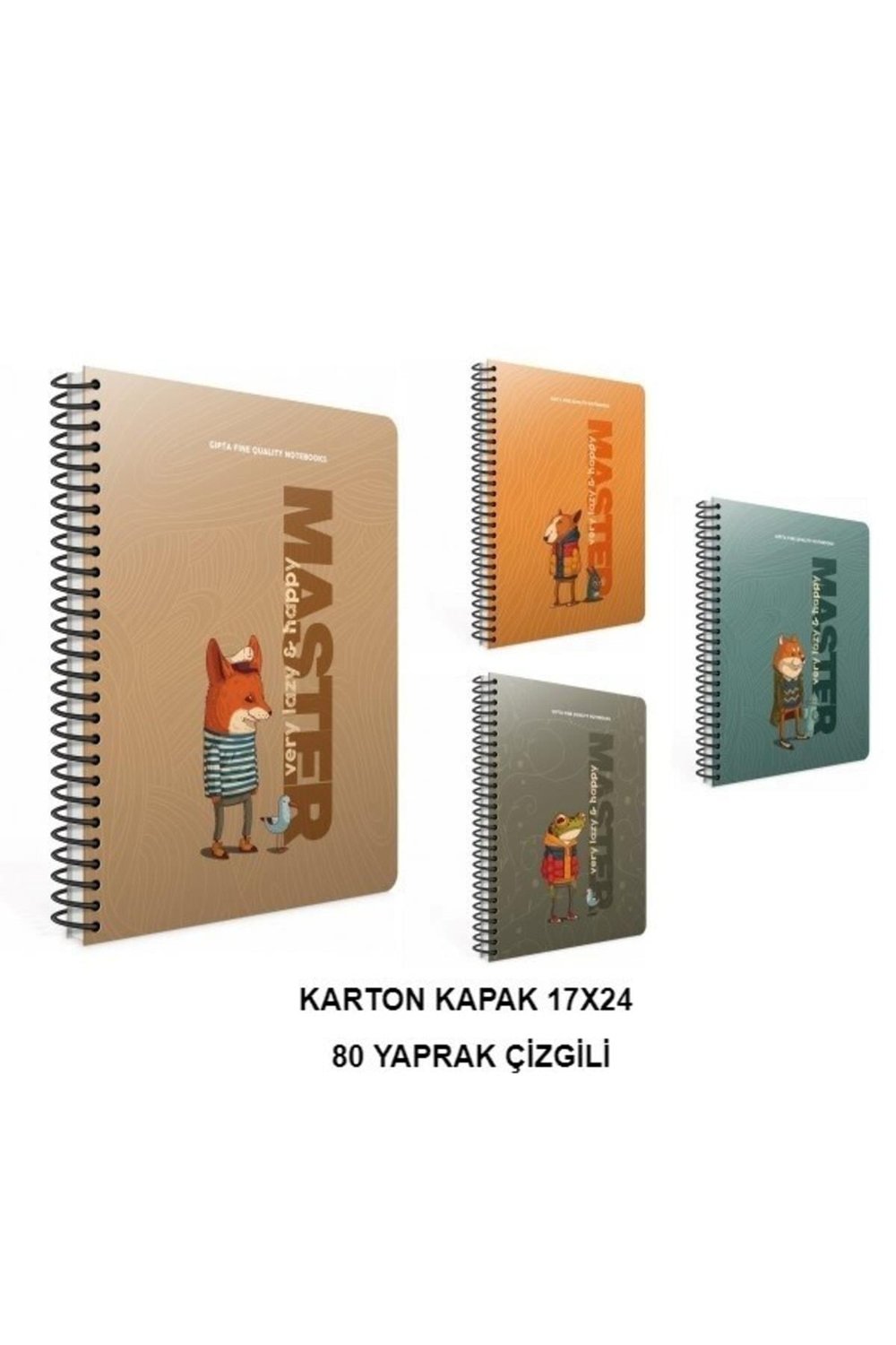 Defter Karton Kapak 17x24 Lazy Master 80 Yp.çizgili 6167