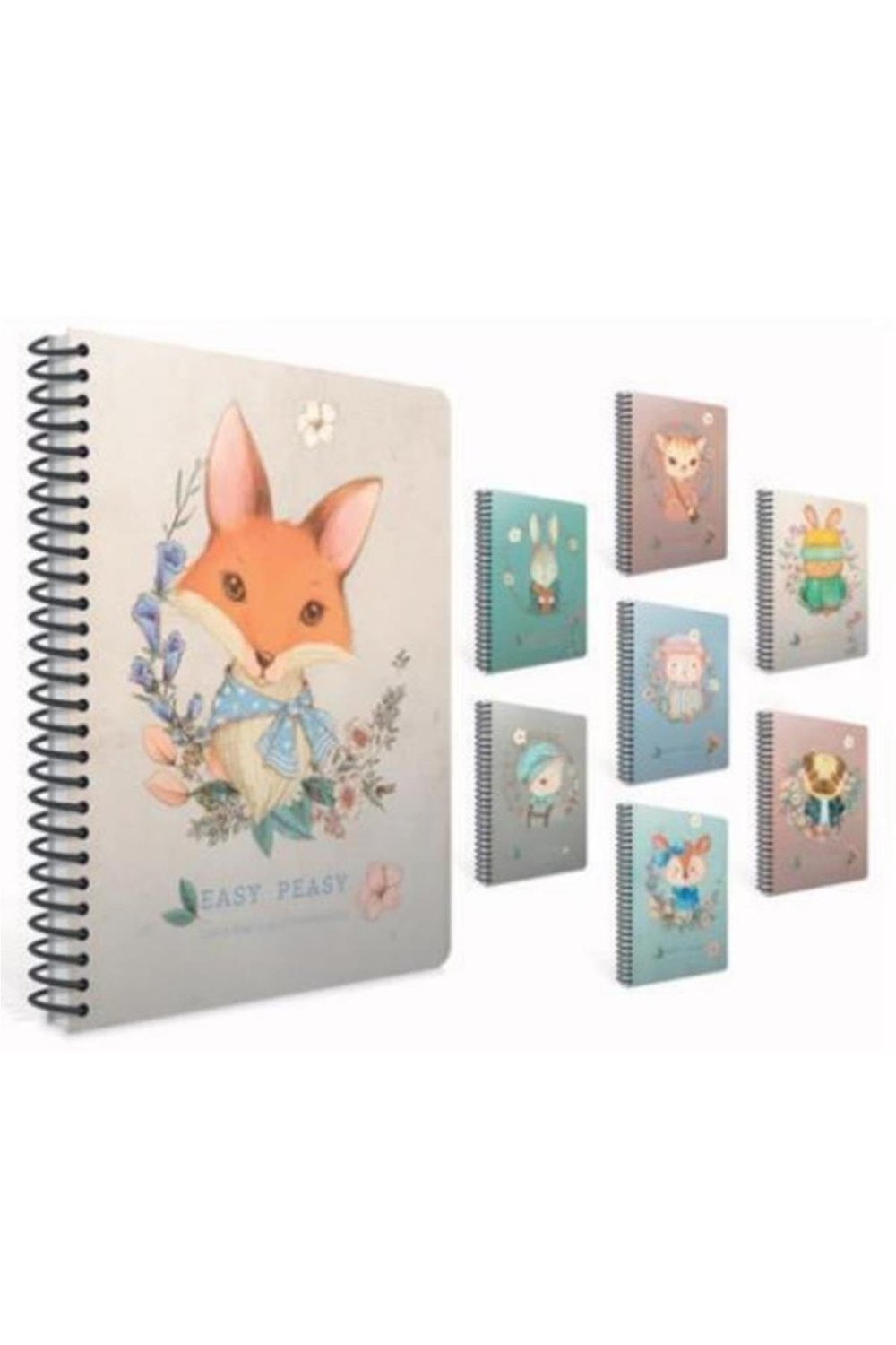 Easy Notes A4 Spiralli Karton Kapak Defter 80 Yp. Kareli