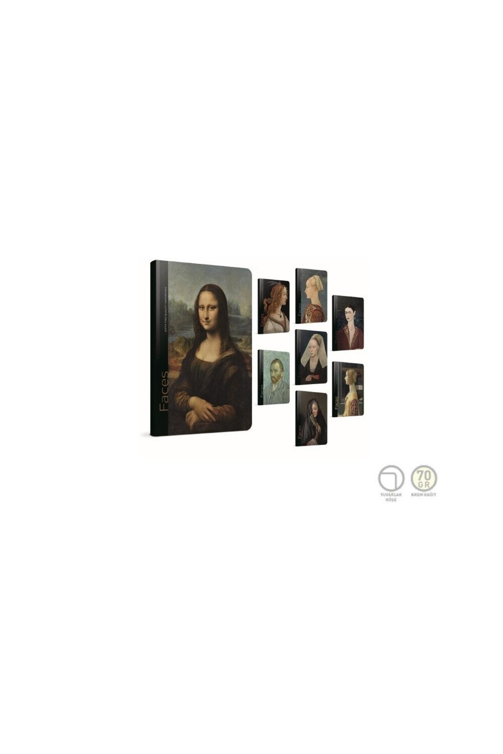 Faces Ip Dikişli Sert Kapak Not Defteri 13x21cm 120 Yaprak Çizgili Stand (20 Li Paket) 5605