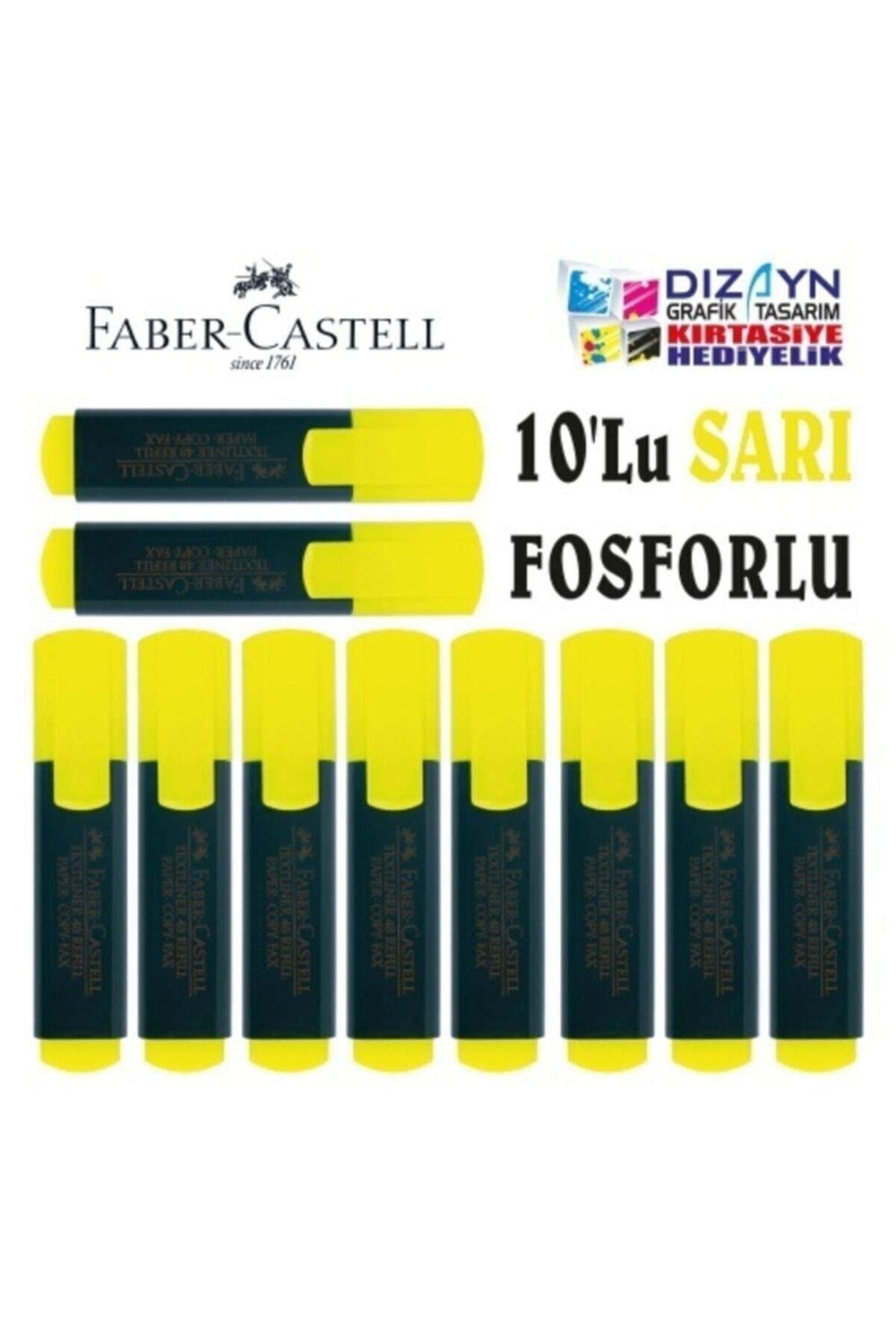 Fosforlu Kalem 10lu Sarı