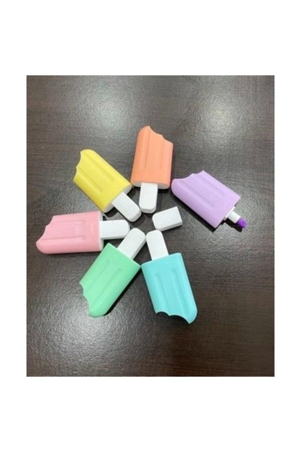Fosforlu Kalem Dondurma Şekil Pastel Renk Çanta Mini 6 Lı 1900