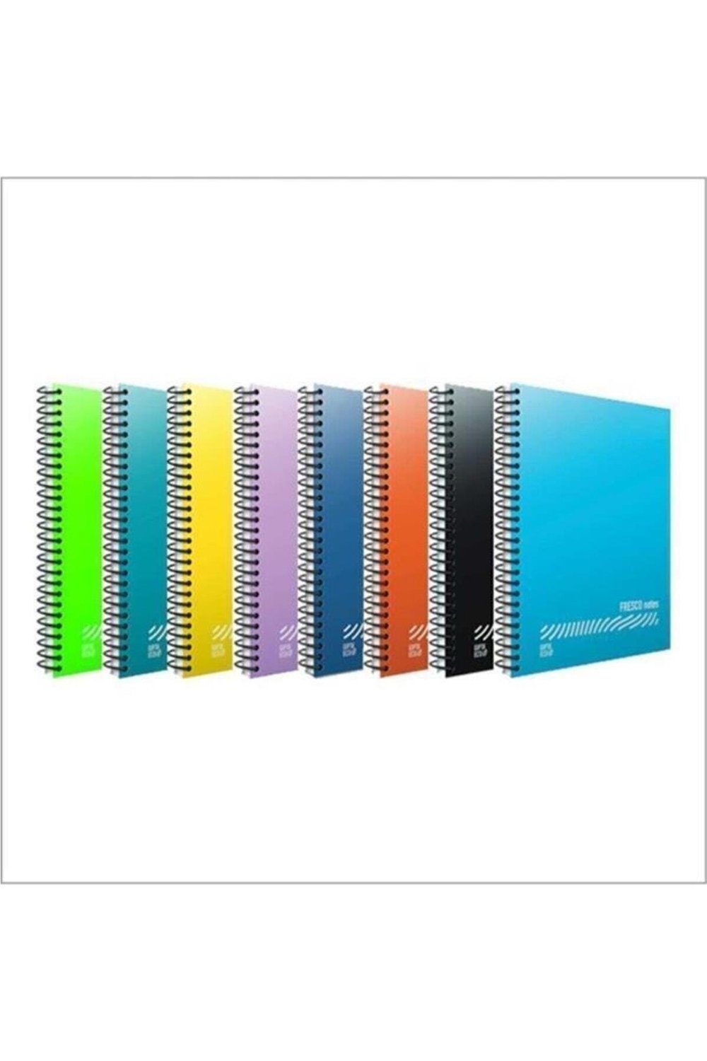 Fresco Spiralli Düz Plastik Defter A5 96 Yp Çizgili (1 Paket 12 Adet) 4944