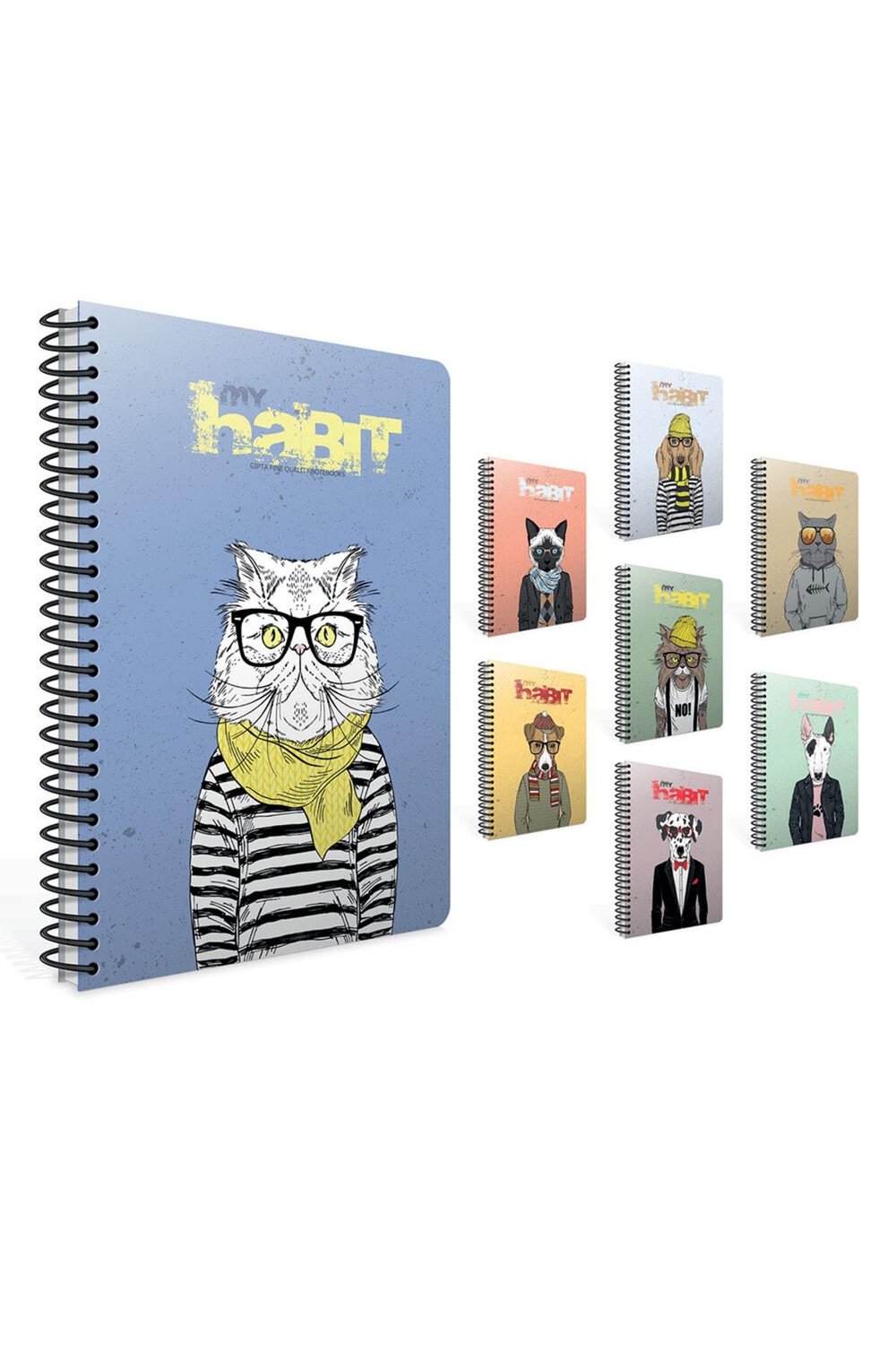 Habit Spiralli Karton Kapak Kareli Defter A4 80 Yaprak 4393