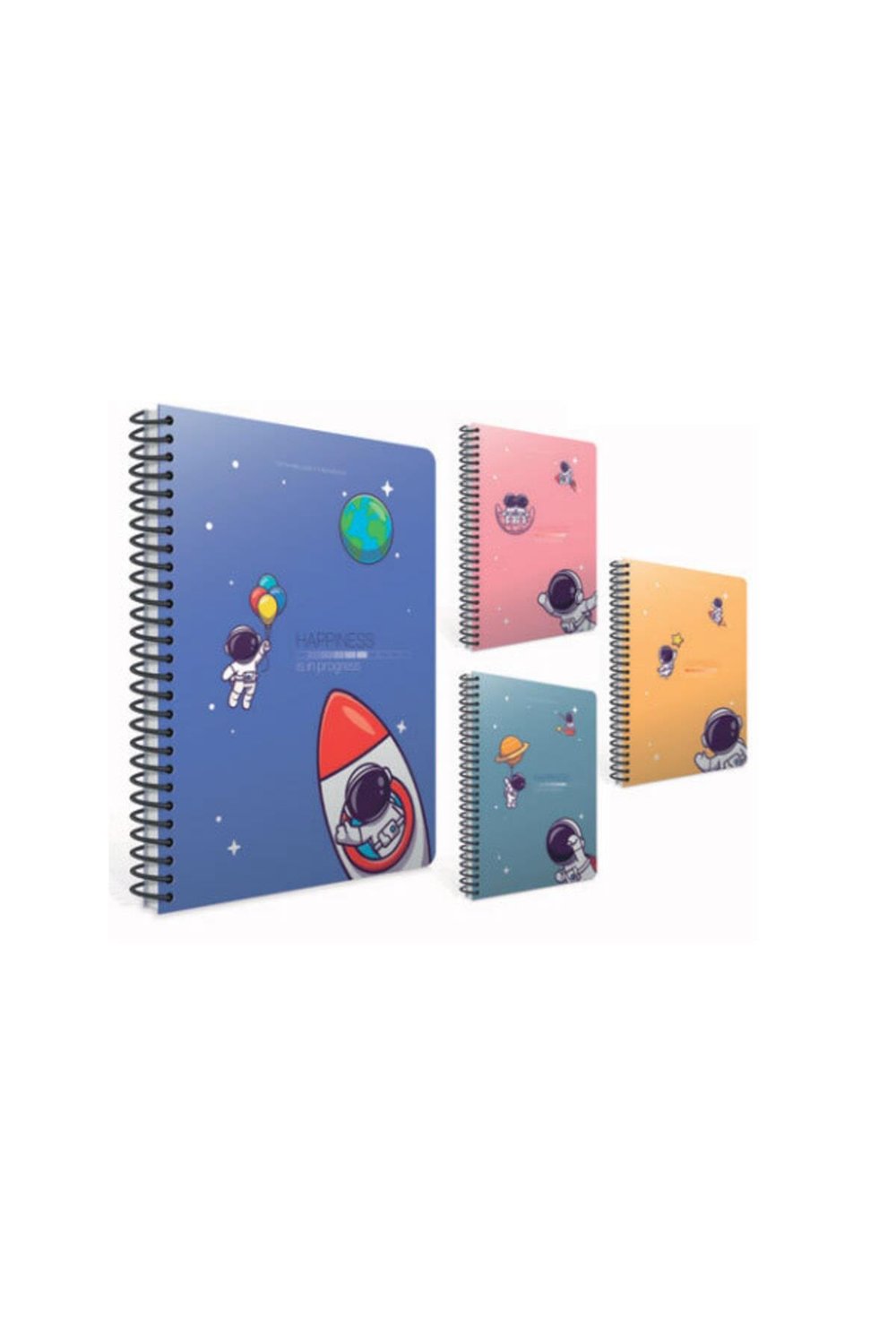 Happiness Spiralli Karton Kapak Defter A4 80 Yaprak Çizgili