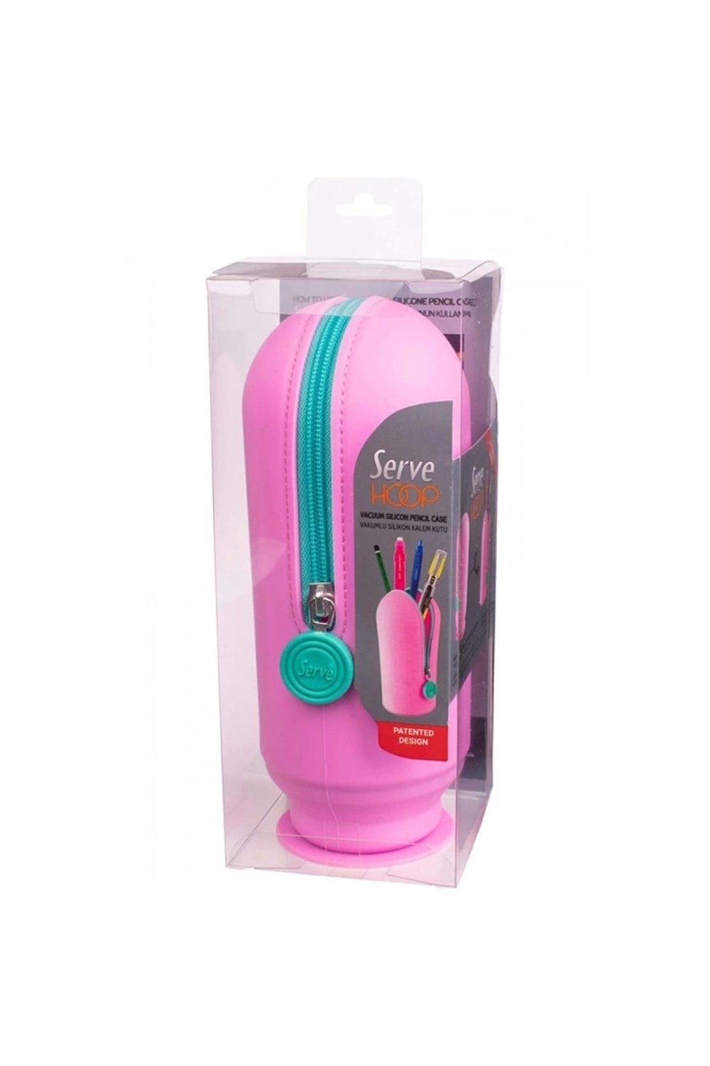 Hoop Vakumlu Silikon Kalem Çantası Pastel Şeker Pembe