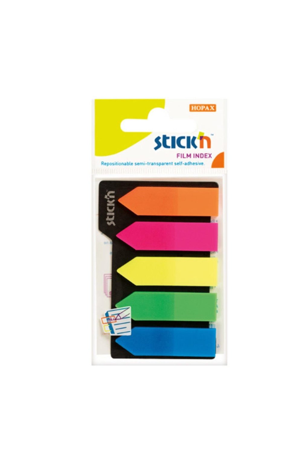 Hopax Stickn 21143 Indeks (Işaret Bandı) Yapışkanlı 25 Yaprak 45x12 Mm Ok Şekilli 5 Li