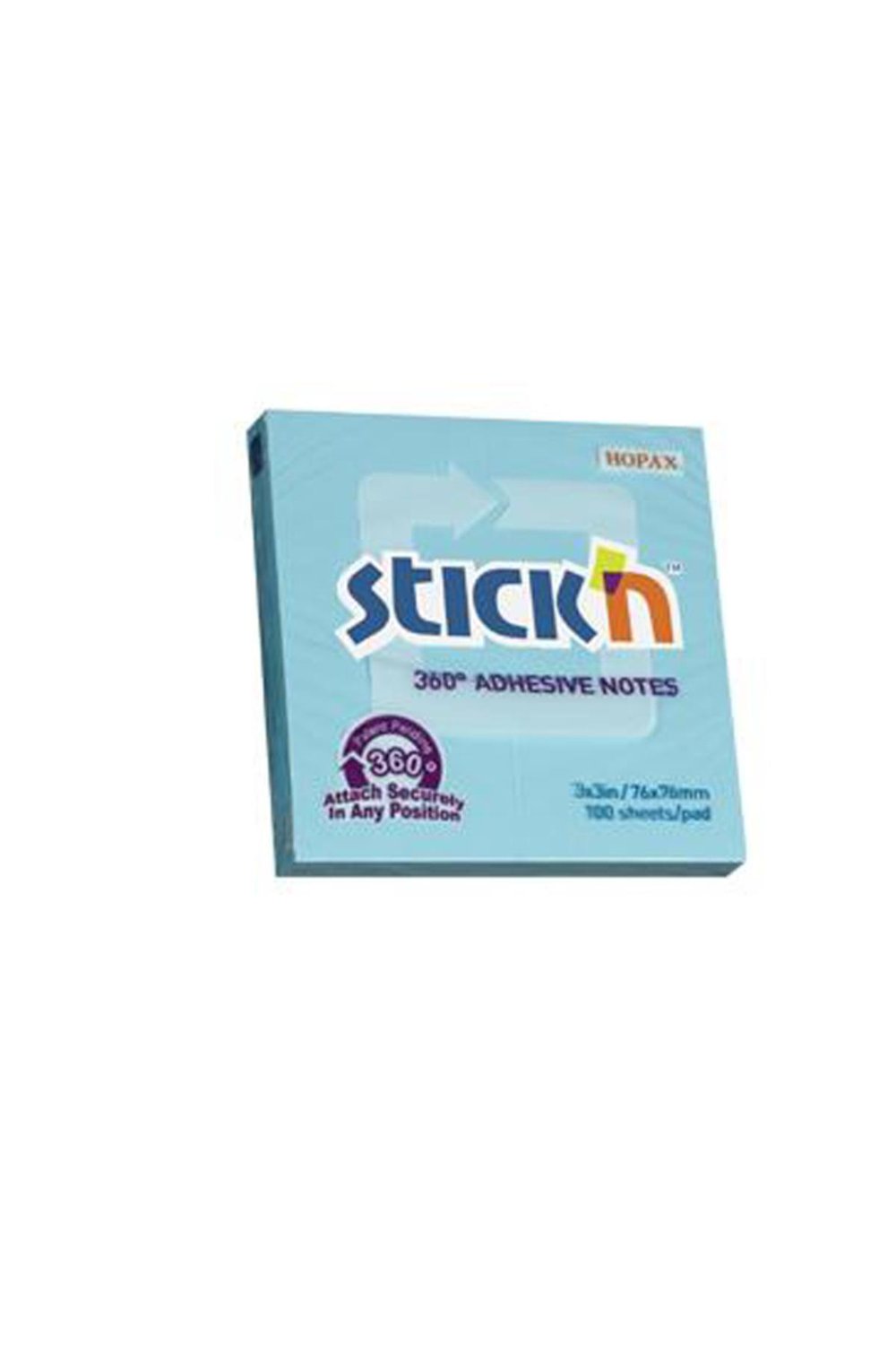 Hopax Stıckn Yapışkanlı Not Kağıdı (12 adet) 360° 100 YP 76x76 Mavi 21553