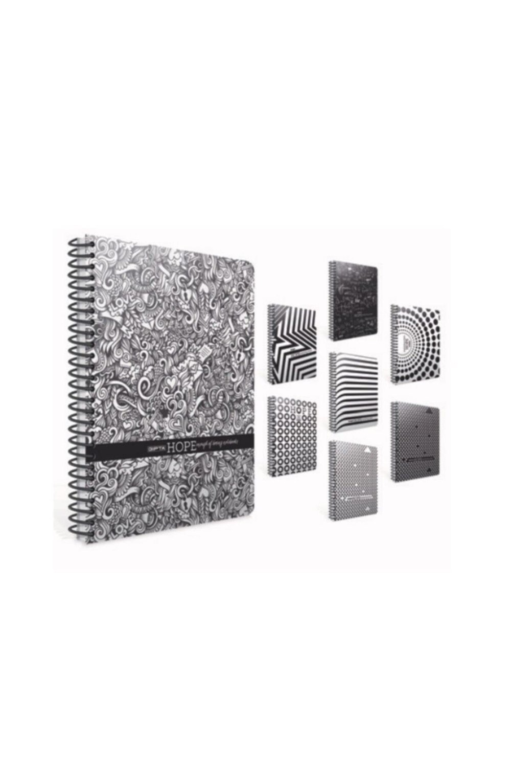Hope Spiralli Karton Kapak Defter 19x26cm 80 Yaprak Çizgili (4 Lü Paket) 1194