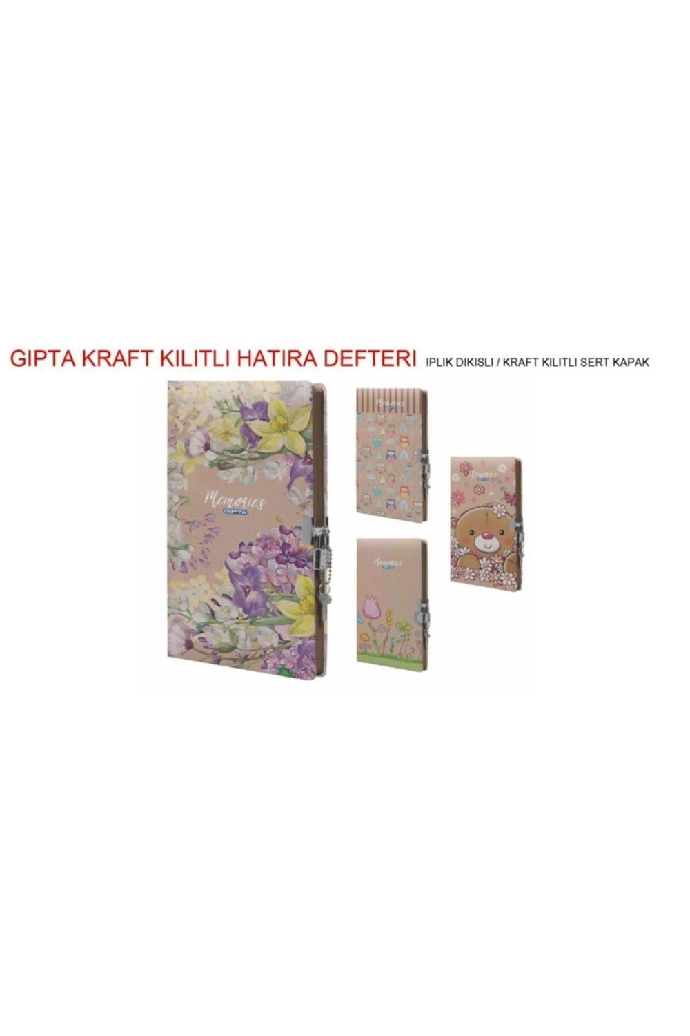 Kilitli Iplik Dikiş Kraft Kapak Hatıra Defteri 14x20-96yp