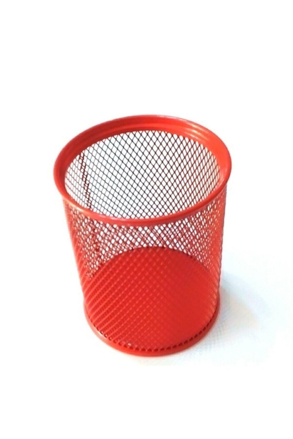 Kırmızı Metal Yuvarlak Kalemlik F008.