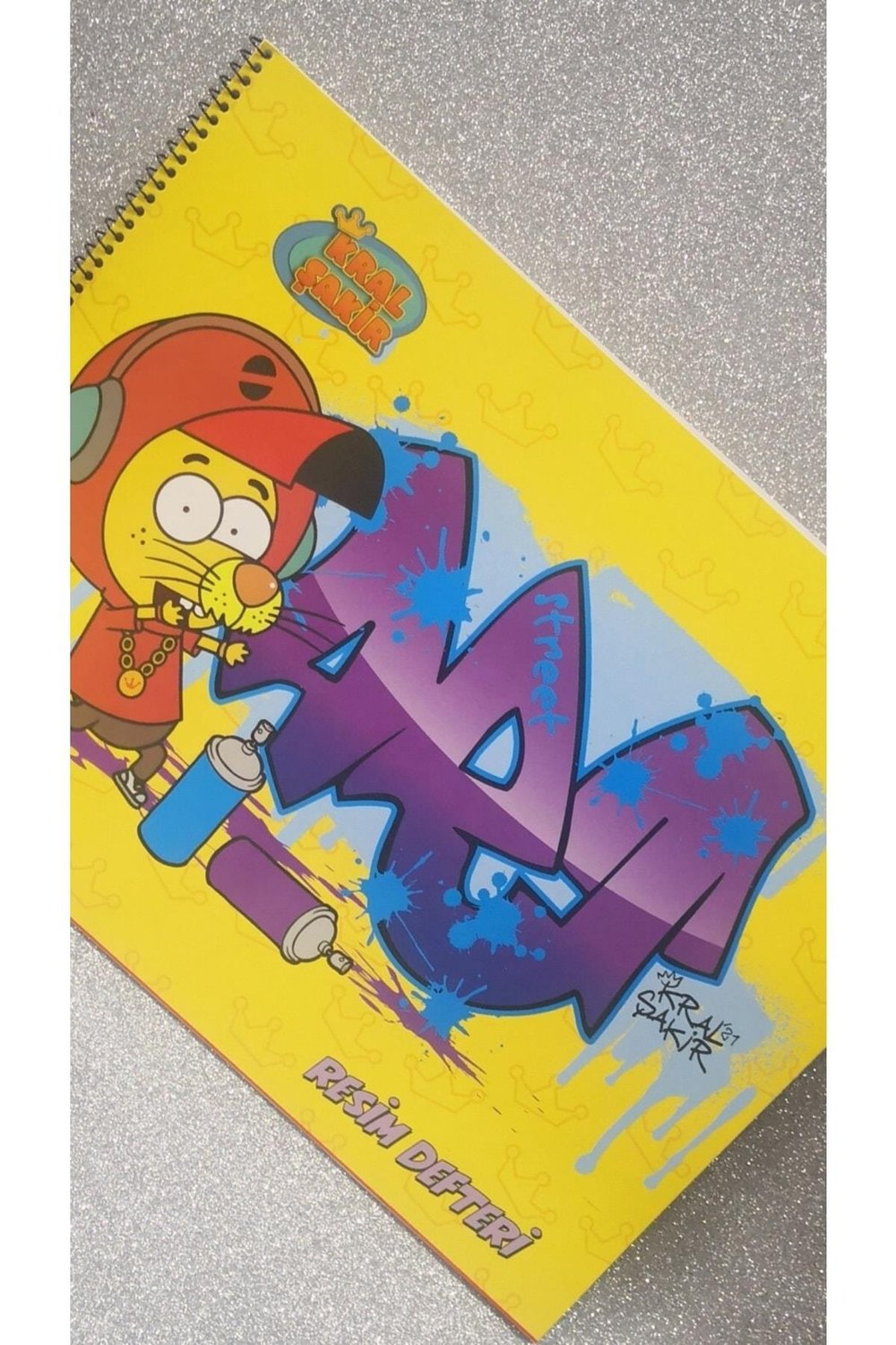 Kral Şakir Sarı Karton Kapak Spiralli Resim Defteri 25cmx35cm 15yaprak