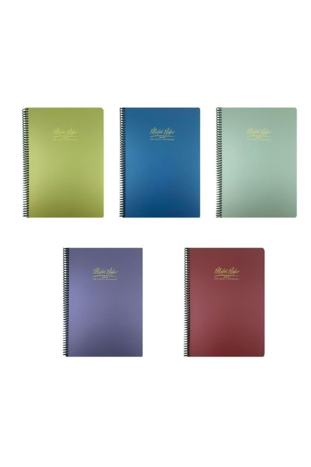 Metal Notes A4 Spiralli Defter Pp Kapak 80 Yaprak Kareli 5'li