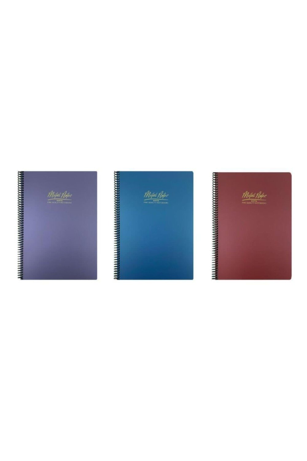 Metal Notes A4 Spiralli Defter Pp Kapak 80 Yaprak Çizgili 3'lü