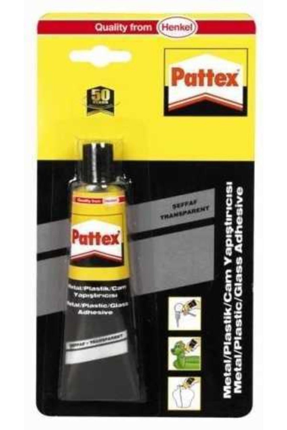 Metal Plastik Cam Yapıştırıcı Şeffaf 50 Gram Tüp