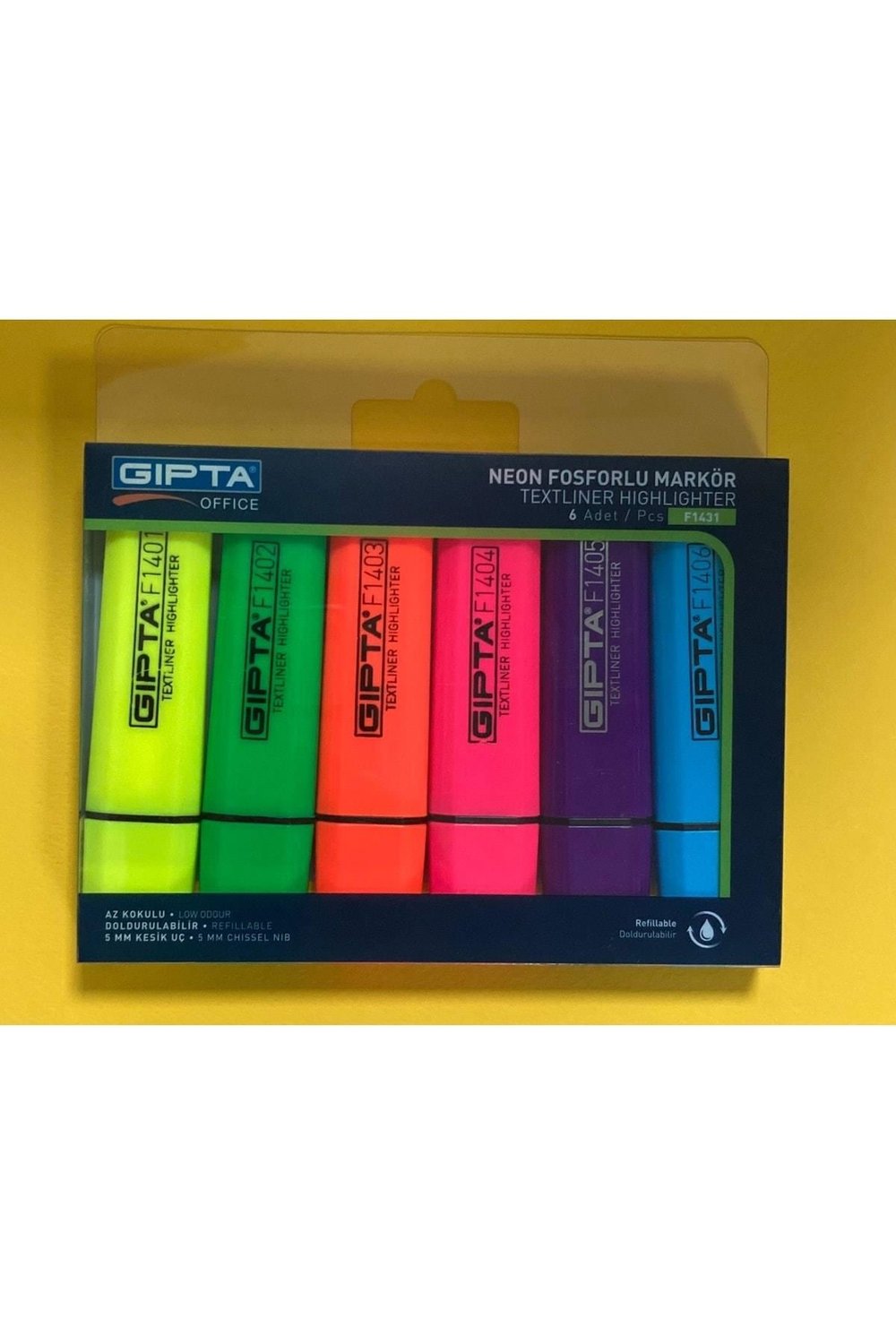Neon Renkler Fosforlu Kalem 6 Lı Set