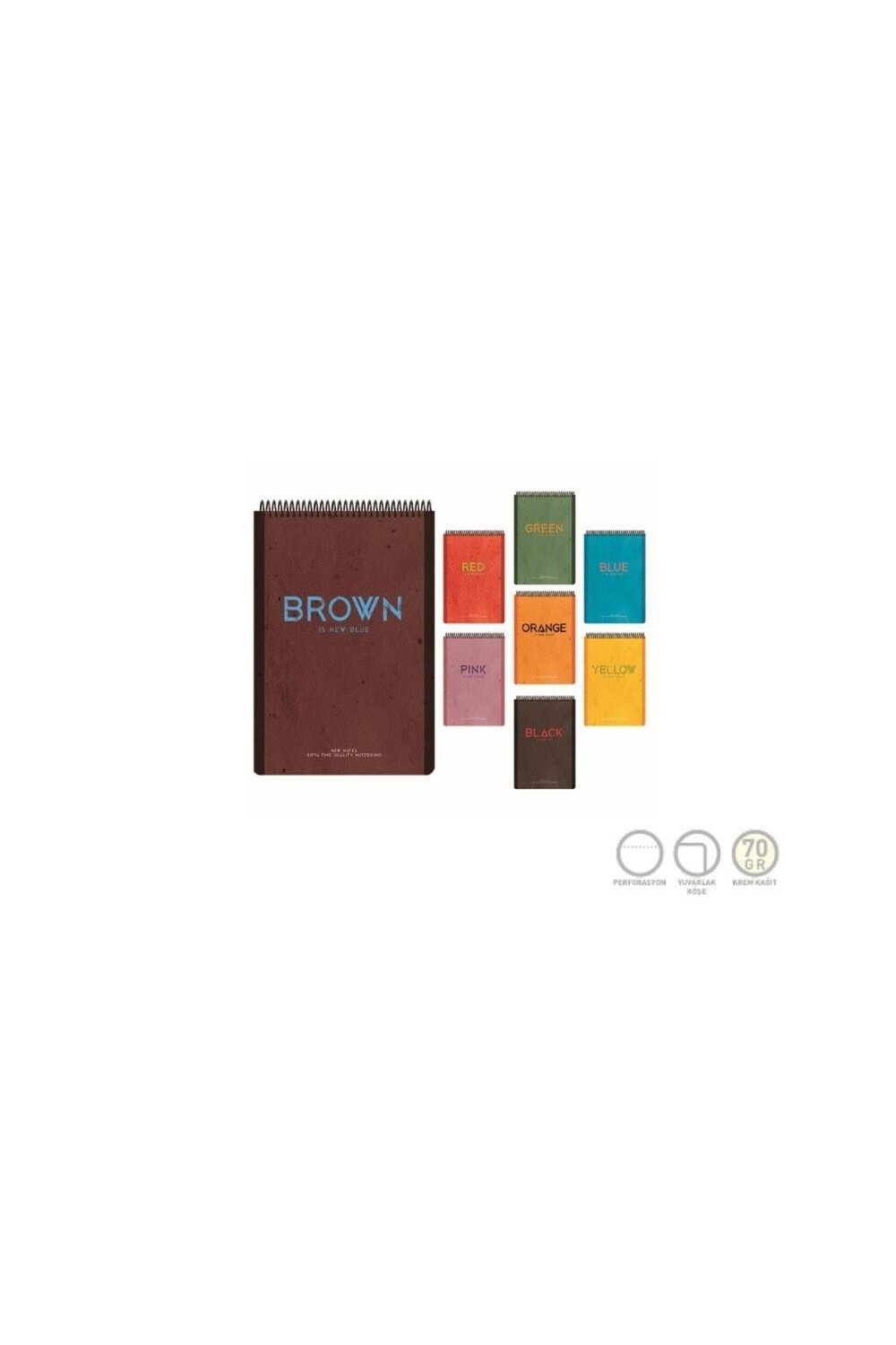 New Notes Spiralli Sert Kapak Bloknot Not Defteri 17x24cm 100 Yaprak Kareli (4 Lü Paket) 4669