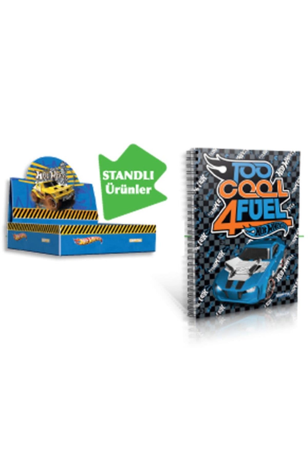Not Defteri Spiralli Karton Kapak ( 36 Lı Stand ) A6 Hot Wheels 5395