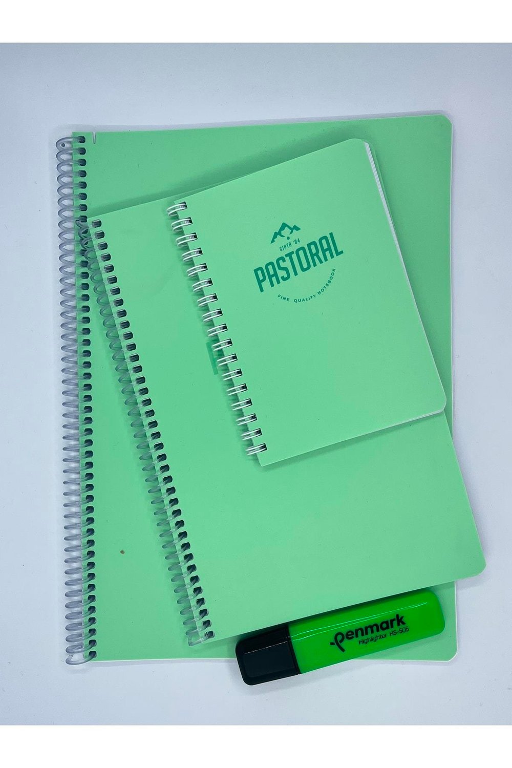 Pastoral 3'lü Çizgili Defter Seti Plastik Kapak Spiralli A6,a5,a4 80yp,96yp,96yp.