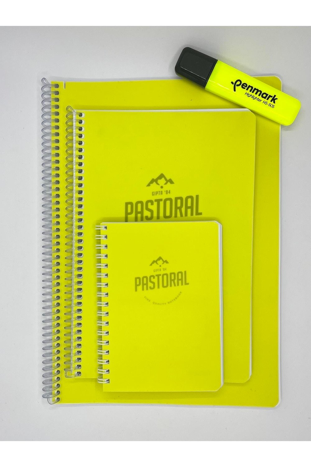 Pastoral 3'lü Kareli Defter Seti A6,a5,a4 80yp,96yp,96yp.(fosforlu Kalem )