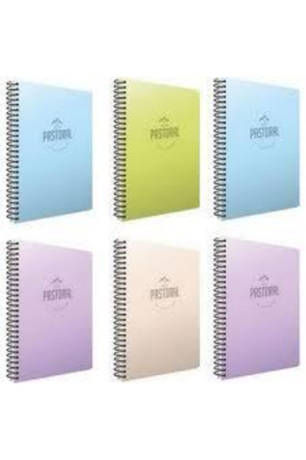 Pastoral Plastik Kapak Spiralli Okul Defter 96 Yaprak Kareli 17x24 cm 4'lü Paket