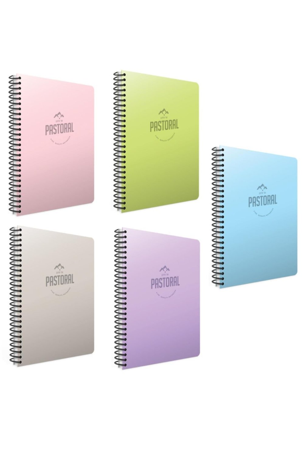 Pastoral Spiralli 96 Yaprak Pp Kapak 17x24 cm Defter Çizgili (5 Adet)