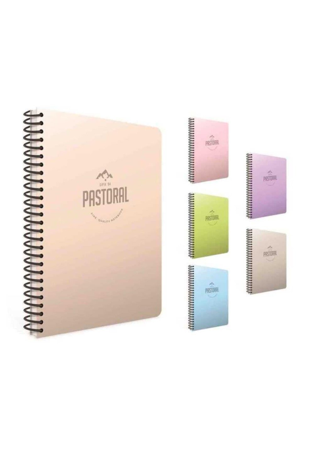 Pastoral Spiralli Plastik Kapak Çizgili Defter A4 60 Yaprak