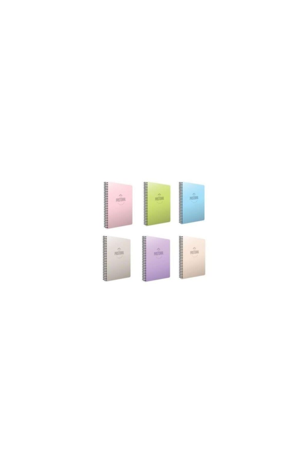 Pastoral Spiralli Pp Kapak Defter A4 120 Yaprak - 3 Kareli, 3 Çizgili 6'lı