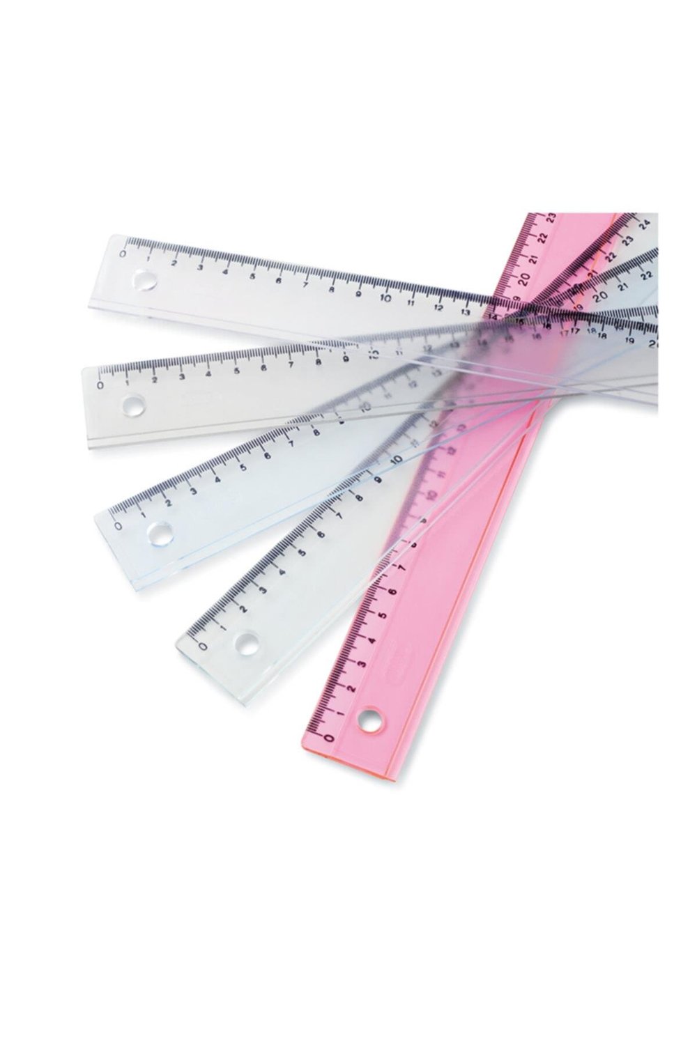 Plastik Cetvel 30 Cm (rakamlar Pres Baskıdır) Renkli (24 Lü Paket)