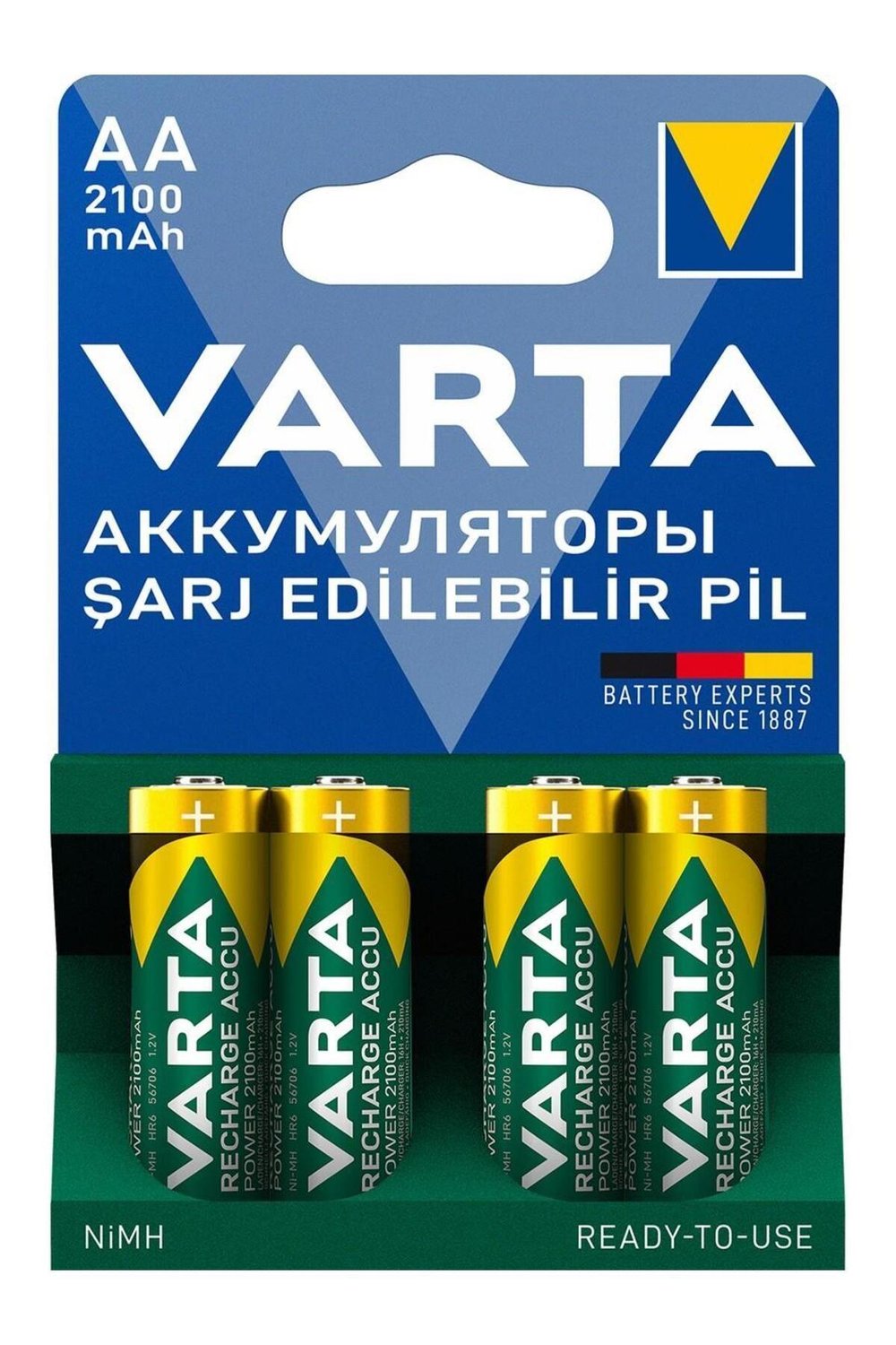 Power Şarj Edilebilir Kalem Pil 2100Mah AA 4'Lü Paket