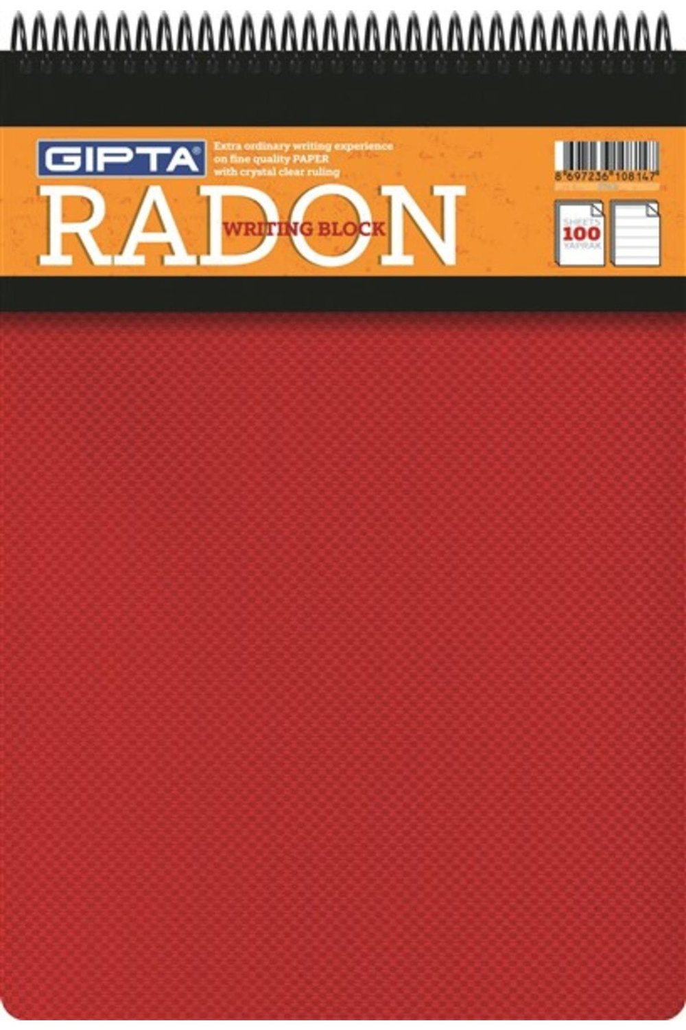 Radon Spiral Pp Kapak Bloknot (a5)-100 Yaprak Kareli