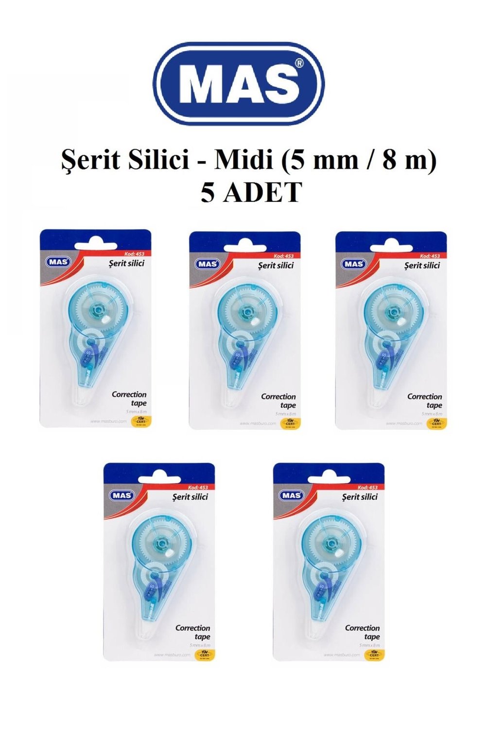 Şerit Silici 5mmx8 metre 5'li Set