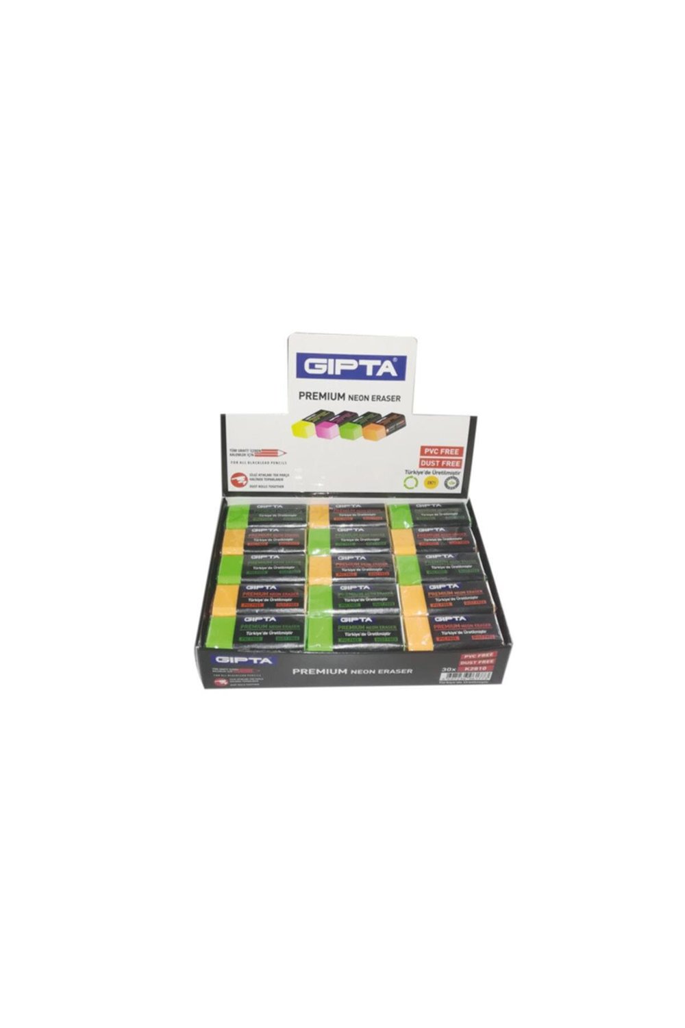 Silgi Dust Free Neon 4 Renk (30 Lu Paket) K2810