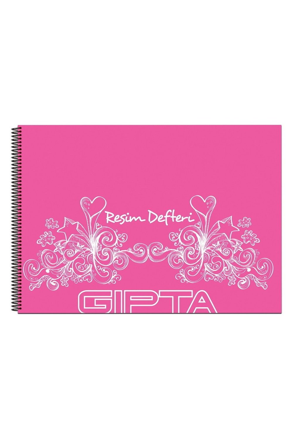 Spiralli Resim Defteri 17x24 25 Yaprak Plastik Kapak Pembe