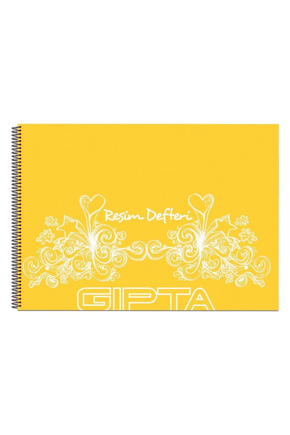 Spiralli Resim Defteri 17x24 25 Yaprak Plastik Kapak Koyu Sarı
